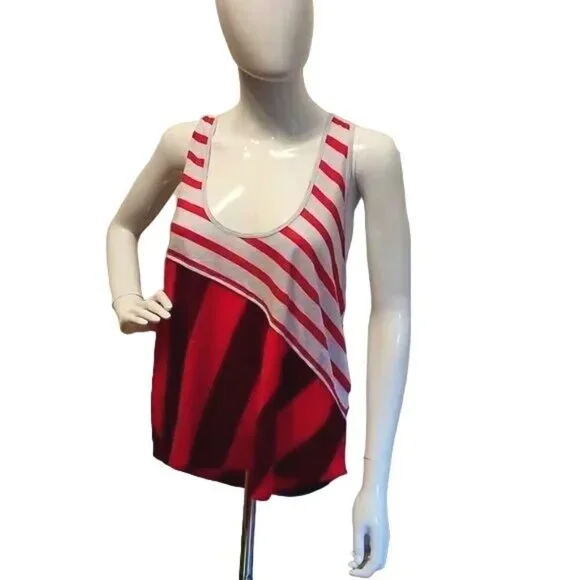 Free People Movement Keep Rolling Red Stripe Racerback Tank Top - Picture 6 of 8